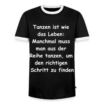 The perfect gift for all dance enthusiasts - Men's Ringer Shirt - black/white - Front - AI Model Female 172 light (172cm) & AI Model Male 178 light (178cm)