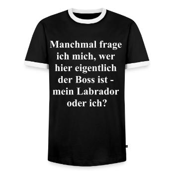 Gift for master - Men's Ringer Shirt - black/white - Front - AI Model Female 172 light (172cm) & AI Model Male 178 light (178cm)