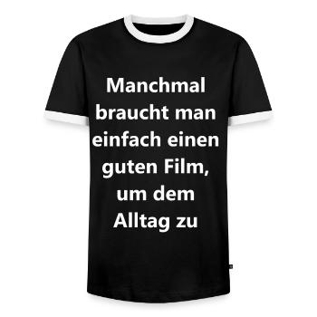 A gift for the soul - Men's Ringer Shirt - black/white - Front - AI Model Female 172 light (172cm) & AI Model Male 178 light (178cm)