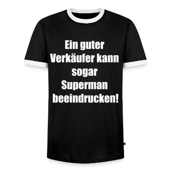 The gift for the best salesperson in the world - Men's Ringer Shirt - black/white - Front - AI Model Female 172 light (172cm) & AI Model Male 178 light (178cm)