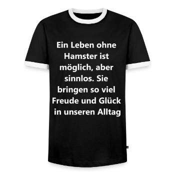 Hamster Happiness Gift Set - Men's Ringer Shirt - black/white - Front - AI Model Female 172 light (172cm) & AI Model Male 178 light (178cm)