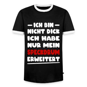 Ich Habe Nur Mein Speckdrum Erweitert Dicker Bauch - Männer Kontrast-T-Shirt - Schwarz/Weiß - Vorne - AI Model Female 172 light (172cm) & AI Model Male 178 light (178cm)