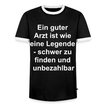 Personalisiertes Geschenk für den Doktor - Männer Kontrast-T-Shirt - Schwarz/Weiß - Vorne - AI Model Female 172 light (172cm) & AI Model Male 178 light (178cm)
