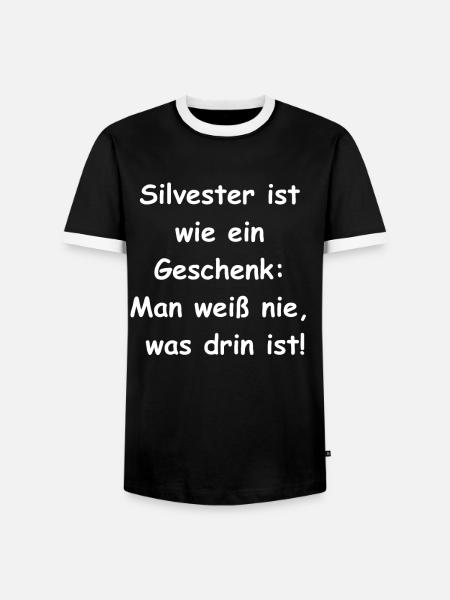Silvester-Geschenke - Männer Kontrast-T-Shirt - Schwarz/Weiß