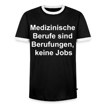 Gift for a unique vocation - Men's Ringer Shirt - black/white - Front - AI Model Female 172 light (172cm) & AI Model Male 178 light (178cm)