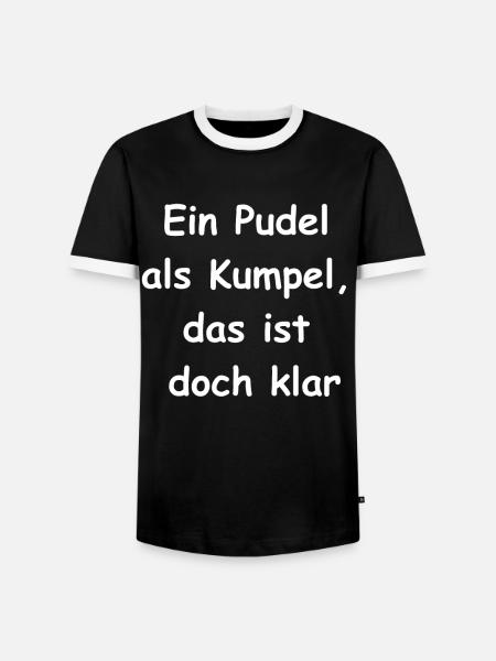 Cadeau Caniche Buddy - T-shirt contrasté Homme - noir/blanc