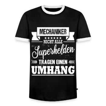 Mechaniker Spruch Mechatroniker Kfzler - Männer Kontrast-T-Shirt - Schwarz/Weiß - Vorne - AI Model Female 172 light (172cm) & AI Model Male 178 light (178cm)
