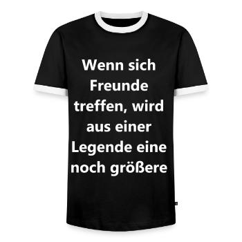 Legendary Gift - Men's Ringer Shirt - black/white - Front - AI Model Female 172 light (172cm) & AI Model Male 178 light (178cm)
