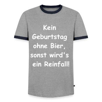 Bier-Geschenk für echte Männer - Männer Kontrast-T-Shirt - Grau/Navy  - Vorne - AI Model Female 172 light (172cm) & AI Model Male 178 light (178cm)