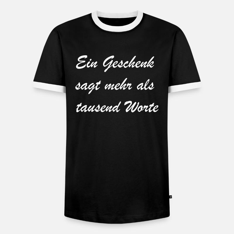 Personalized gift - Men's Ringer Shirt - black/white