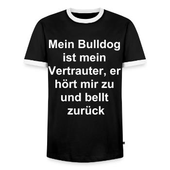 Gift for Dog Lover - Men's Ringer Shirt - black/white - Front - AI Model Female 172 light (172cm) & AI Model Male 178 light (178cm)