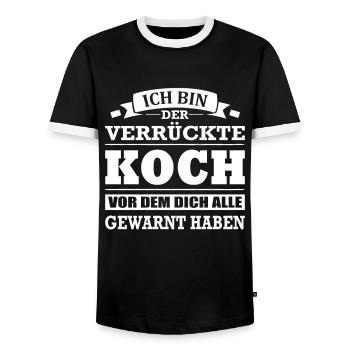 Der Verrückte Koch Vor Dem Dich Alle Gewarnt Haben - Männer Kontrast-T-Shirt - Schwarz/Weiß - Vorne - AI Model Female 172 light (172cm) & AI Model Male 178 light (178cm)