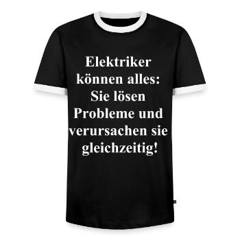 Cadeau d’électricien multitâche - T-shirt contrasté Homme - noir/blanc - Devant - AI Model Female 172 light (172cm) & AI Model Male 178 light (178cm)