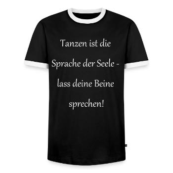 Talk to your dance gift - Men's Ringer Shirt - black/white - Front - AI Model Female 172 light (172cm) & AI Model Male 178 light (178cm)