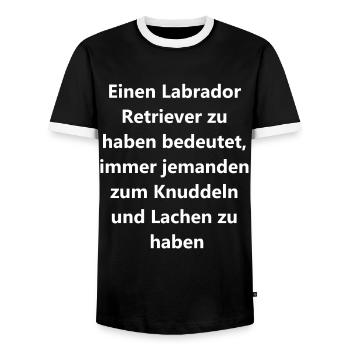 Geschenkidee Labrador - Männer Kontrast-T-Shirt - Schwarz/Weiß - Vorne - AI Model Female 172 light (172cm) & AI Model Male 178 light (178cm)