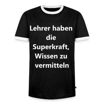 Leidenschaftlicher Lehrer Geschenk - Männer Kontrast-T-Shirt - Schwarz/Weiß - Vorne - AI Model Female 172 light (172cm) & AI Model Male 178 light (178cm)