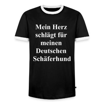 Cadeau personnalisé pour les amoureux des chiens - T-shirt contrasté Homme - noir/blanc - Devant - AI Model Female 172 light (172cm) & AI Model Male 178 light (178cm)