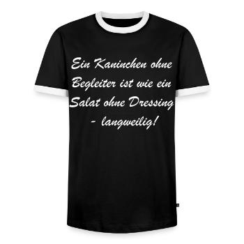 Coffret cadeau amusant pour les fans de lapins - T-shirt contrasté Homme - noir/blanc - Devant - AI Model Female 172 light (172cm) & AI Model Male 178 light (178cm)