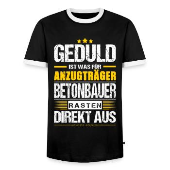 Geduld Ist Was Für Anzugträger Betonbauer Spruch - Männer Kontrast-T-Shirt - Schwarz/Weiß - Vorne - AI Model Female 172 light (172cm) & AI Model Male 178 light (178cm)