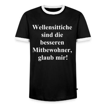 Perfektes Geschenk für WG-Partner - Männer Kontrast-T-Shirt - Schwarz/Weiß - Vorne - AI Model Female 172 light (172cm) & AI Model Male 178 light (178cm)