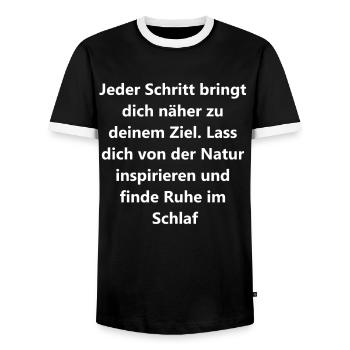 Wanderspaß Geschenk - Männer Kontrast-T-Shirt - Schwarz/Weiß - Vorne - AI Model Female 172 light (172cm) & AI Model Male 178 light (178cm)