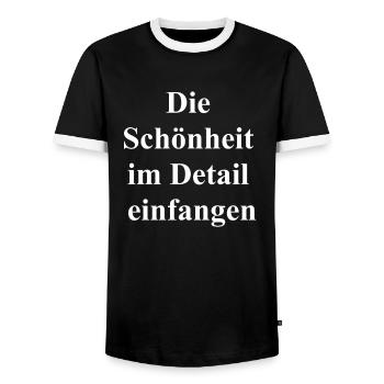 Mural Gift Set - Men's Ringer Shirt - black/white - Front - AI Model Female 172 light (172cm) & AI Model Male 178 light (178cm)