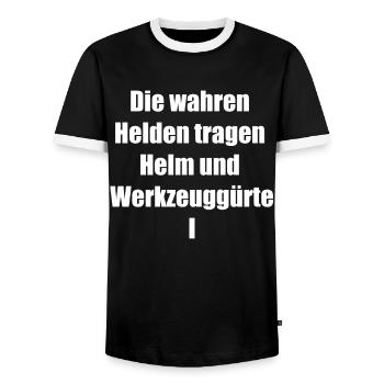 Stolzer Bauarbeiter Geschenk - Männer Kontrast-T-Shirt - Schwarz/Weiß - Vorne - AI Model Female 172 light (172cm) & AI Model Male 178 light (178cm)