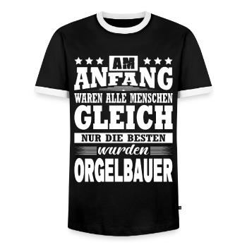 Am Anfang Waren Alle Menschen Gleich Orgelbauer - Männer Kontrast-T-Shirt - Schwarz/Weiß - Vorne - AI Model Female 172 light (172cm) & AI Model Male 178 light (178cm)