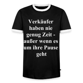 Geschenke für fleißige Verkäufer - Männer Kontrast-T-Shirt - Schwarz/Weiß - Vorne - AI Model Female 172 light (172cm) & AI Model Male 178 light (178cm)