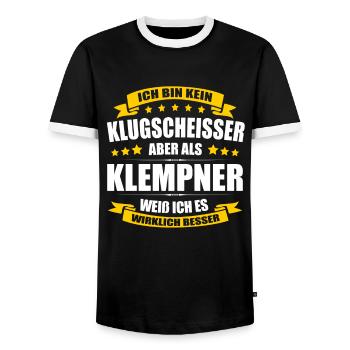 Ich Bin Kein Klugscheisser Klempner Installateur - Männer Kontrast-T-Shirt - Schwarz/Weiß - Vorne - AI Model Female 172 light (172cm) & AI Model Male 178 light (178cm)