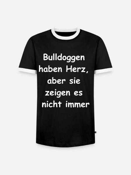 Herzige Bulldogge Geschenk - Männer Kontrast-T-Shirt - Schwarz/Weiß