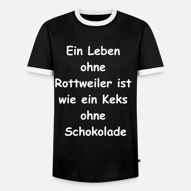 Rotti-Geschenk - Männer Kontrast-T-Shirt - Schwarz/Weiß