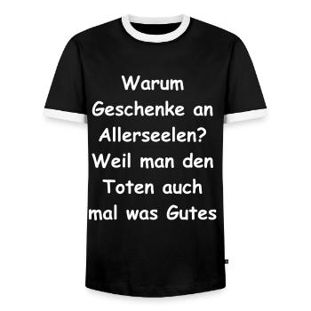 Allerseelen Geschenk - Männer Kontrast-T-Shirt - Schwarz/Weiß - Vorne - AI Model Female 172 light (172cm) & AI Model Male 178 light (178cm)