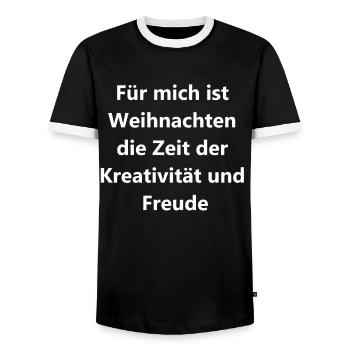 Persönliches Geschenk - Männer Kontrast-T-Shirt - Schwarz/Weiß - Vorne - AI Model Female 172 light (172cm) & AI Model Male 178 light (178cm)