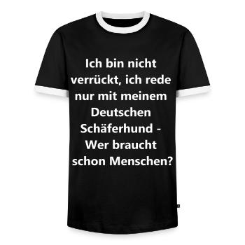 "Crazy Dog Lady" Geschenk - Männer Kontrast-T-Shirt - Schwarz/Weiß - Vorne - AI Model Female 172 light (172cm) & AI Model Male 178 light (178cm)