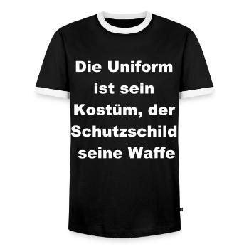 Cadeau de déploiement de super-héros - T-shirt contrasté Homme - noir/blanc - Devant - AI Model Female 172 light (172cm) & AI Model Male 178 light (178cm)