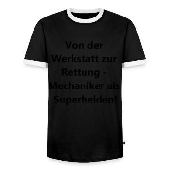 A gift for all mechanics enthusiasts - Men's Ringer Shirt - black/white - Front - AI Model Female 172 light (172cm) & AI Model Male 178 light (178cm)