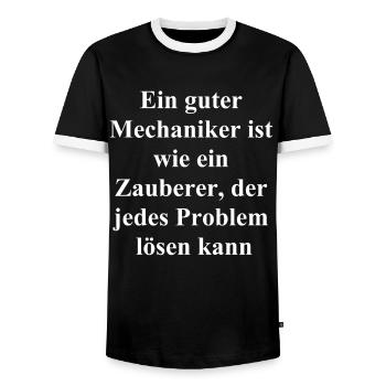 Idée cadeau pour les mécaniciens - T-shirt contrasté Homme - noir/blanc - Devant - AI Model Female 172 light (172cm) & AI Model Male 178 light (178cm)