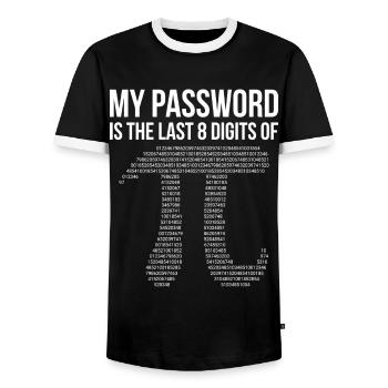 Pi - T-shirt contrasté Homme - noir/blanc - Devant - AI Model Female 172 light (172cm) & AI Model Male 178 light (178cm)