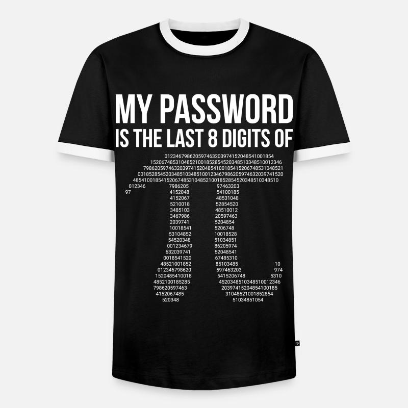 Pi - Männer Kontrast-T-Shirt - Schwarz/Weiß