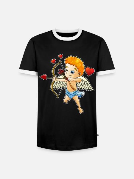 Valentijnsdag Cupido - Mannen contrastshirt - zwart/wit