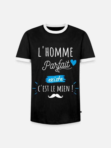 homme parfait cadeau saint valentin homme - T-shirt contrasté Homme - noir/blanc