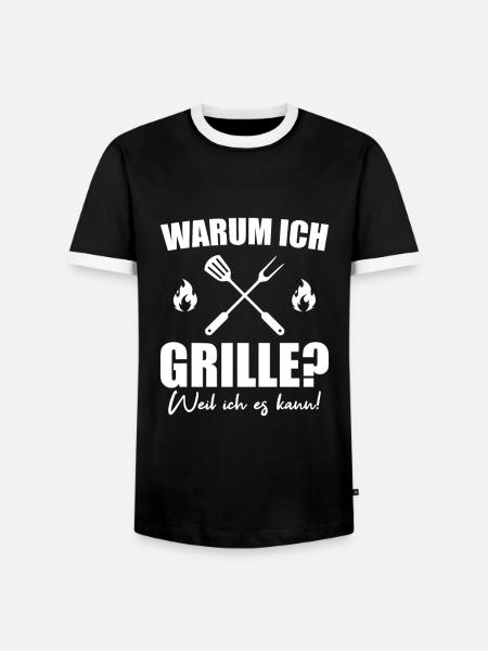 Grill Zubehör Grillbesteck Grillen Geschenkidee - Männer Kontrast-T-Shirt - Schwarz/Weiß