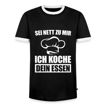 Hobbykoch Kochen Ausbildung Koch Geschenk - Männer Kontrast-T-Shirt - Schwarz/Weiß - Vorne - AI Model Female 172 light (172cm) & AI Model Male 178 light (178cm)