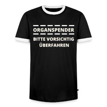 Bitte Fahren Sie Organspender Sorgfältig - Männer Kontrast-T-Shirt - Schwarz/Weiß - Vorne - AI Model Female 172 light (172cm) & AI Model Male 178 light (178cm)