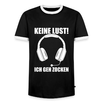 Videospiele Gaming Zocken Gamer Geschenk - Männer Kontrast-T-Shirt - Schwarz/Weiß - Vorne - AI Model Female 172 light (172cm) & AI Model Male 178 light (178cm)