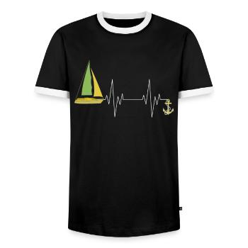Nous plus grands ensemble pas de guerre Hippies Paix mondiale - T-shirt contrasté Homme - noir/blanc - Devant - AI Model Female 172 light (172cm) & AI Model Male 178 light (178cm)