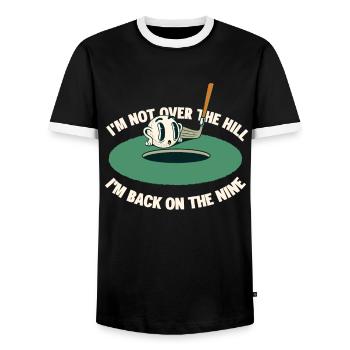 Ich Bin Wieder Im Nine Golf Club Golf Ball Golfer - Männer Kontrast-T-Shirt - Schwarz/Weiß - Vorne - AI Model Female 172 light (172cm) & AI Model Male 178 light (178cm)