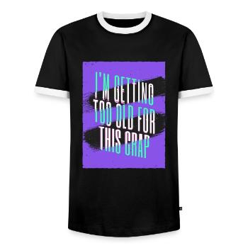 J’en viens à l’humour de vieil homme de vieillard - T-shirt contrasté Homme - noir/blanc - Devant - AI Model Female 172 light (172cm) & AI Model Male 178 light (178cm)