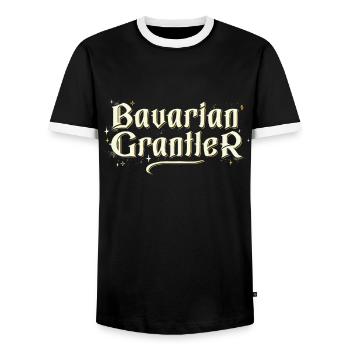 Festival de la bière allemande bavarois Grantler Schnitzel - T-shirt contrasté Homme - noir/blanc - Devant - AI Model Female 172 light (172cm) & AI Model Male 178 light (178cm)